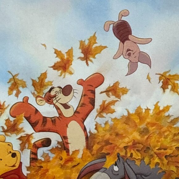 Vtg 1999 Winnie Pooh Wood Frame Wall Hanging "Four Seasons" Nursery Art USA  9.5 - Picture 9 of 16